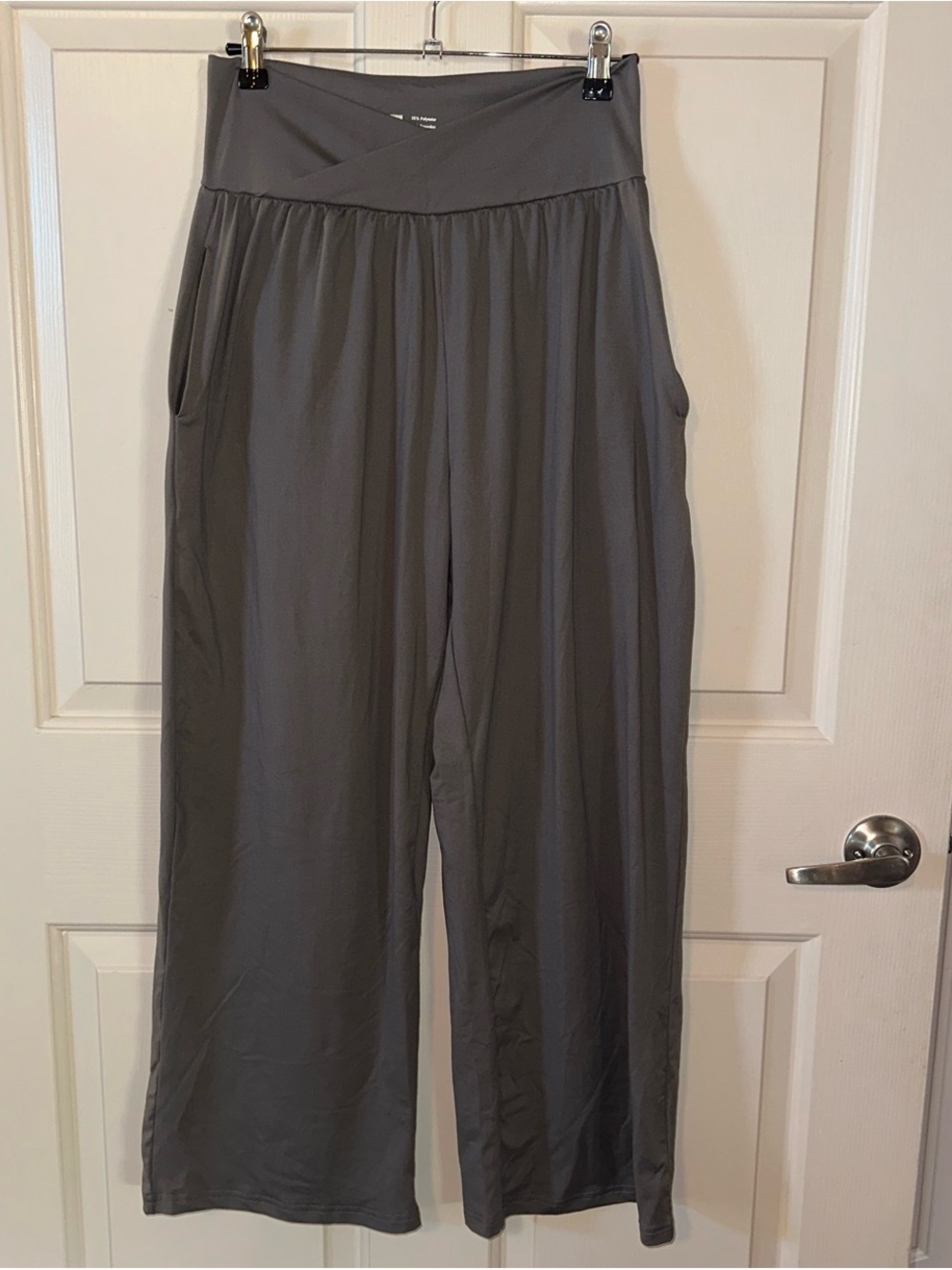 Wide-Leg Pull-On Pants in Gray - Lightweight Comfort